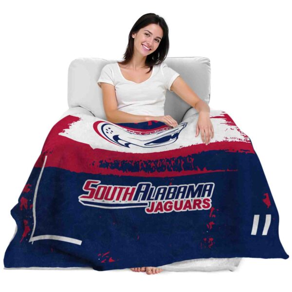 custom south alabama jaguars paint strokes blue white blanket latest model