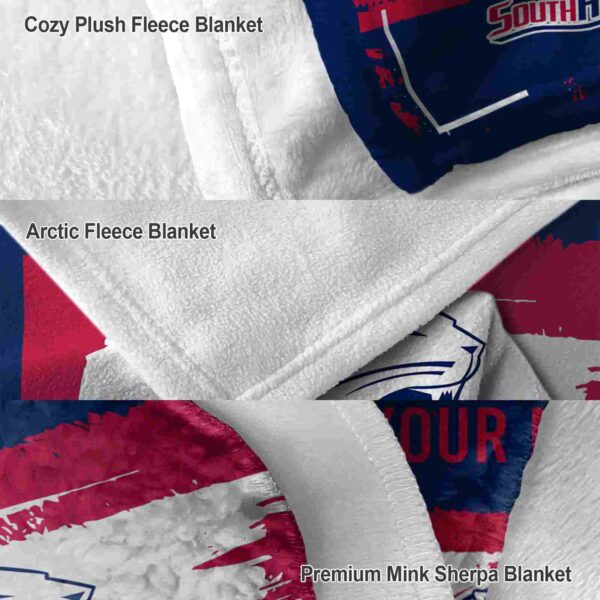 custom south alabama jaguars paint strokes blue white blanket premium grade