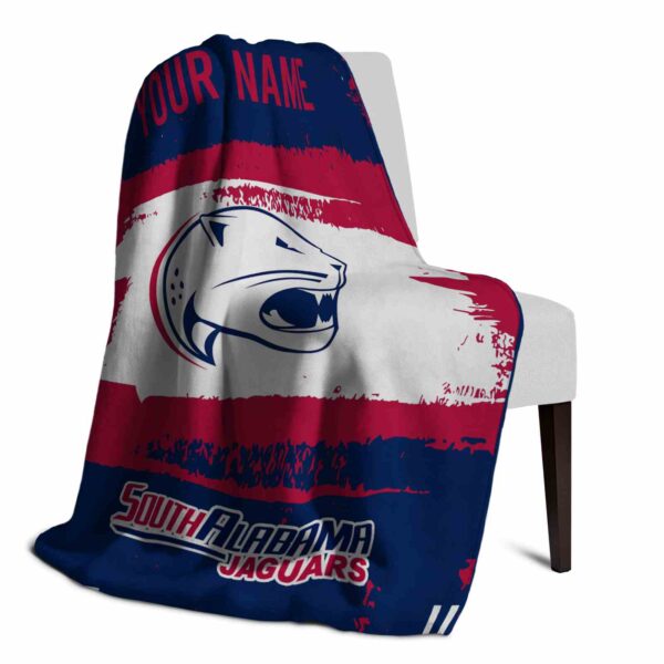 custom south alabama jaguars paint strokes blue white blanket top rated