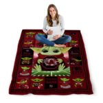 custom south carolina gamecocks baby yoda garnet blanket best selling