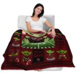 custom south carolina gamecocks baby yoda garnet blanket best selling