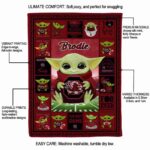 custom south carolina gamecocks baby yoda garnet blanket best selling