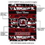 custom south carolina gamecocks floral stripes garnet white blanket best selling