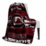 custom south carolina gamecocks floral stripes garnet white blanket best selling