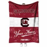 custom south carolina gamecocks grunge texture garnet white blanket best selling