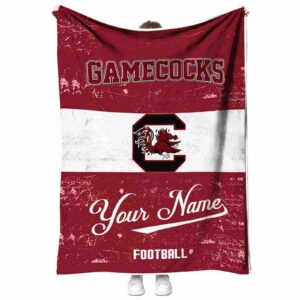 custom south carolina gamecocks grunge texture garnet white blanket best selling