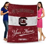 custom south carolina gamecocks grunge texture garnet white blanket best selling
