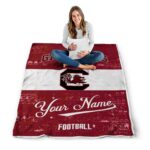 custom south carolina gamecocks grunge texture garnet white blanket best selling