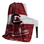 custom south carolina gamecocks grunge texture garnet white blanket best selling
