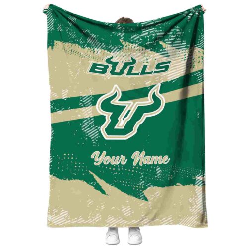 custom south florida bulls grunge streaks green blanket best selling
