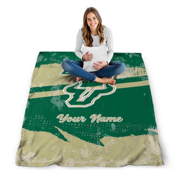 custom south florida bulls grunge streaks green blanket high quality