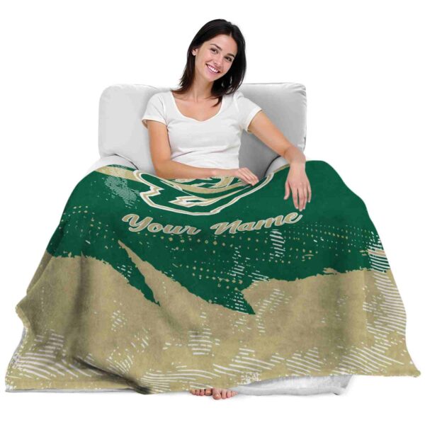 custom south florida bulls grunge streaks green blanket latest model