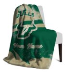custom south florida bulls grunge streaks green blanket top rated