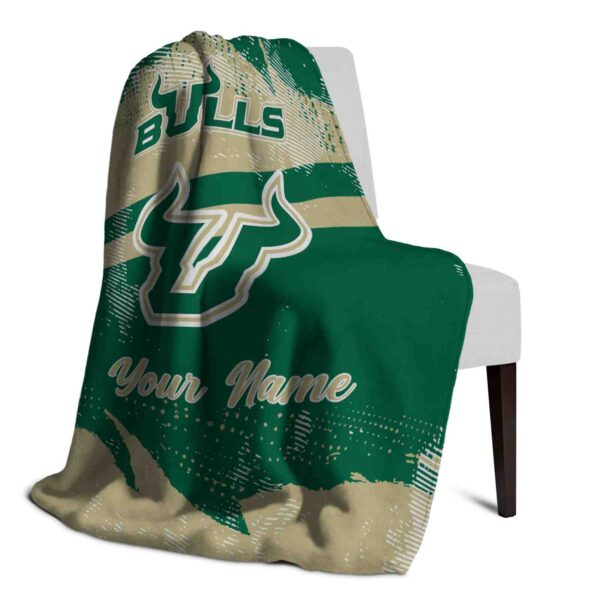 custom south florida bulls grunge streaks green blanket top rated