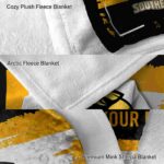 custom southern miss golden eagles paint strokes black white blanket best selling
