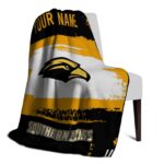 custom southern miss golden eagles paint strokes black white blanket best selling