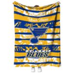 custom st louis blues floral stripes blue white blanket best selling