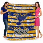 custom st louis blues floral stripes blue white blanket fashion forward
