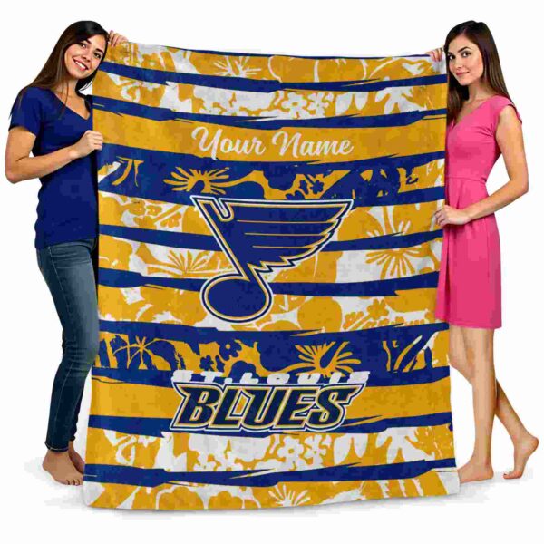 custom st louis blues floral stripes blue white blanket fashion forward