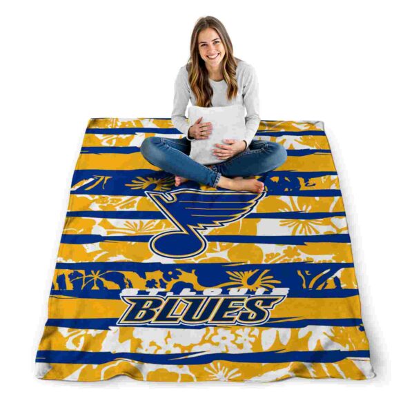 custom st louis blues floral stripes blue white blanket high quality