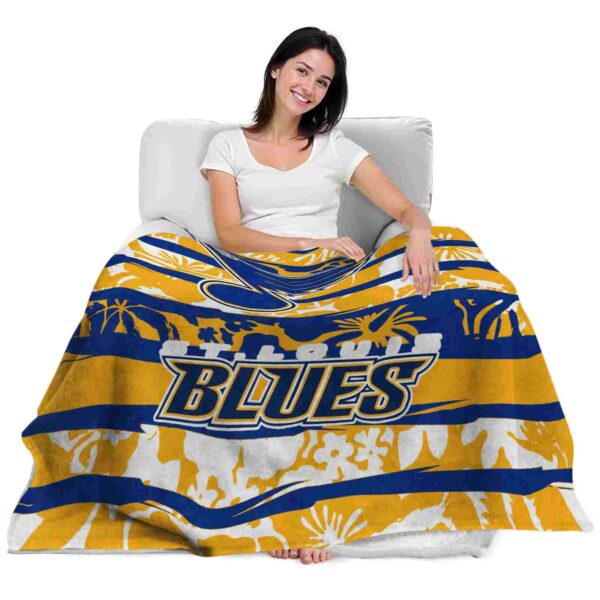 custom st louis blues floral stripes blue white blanket latest model