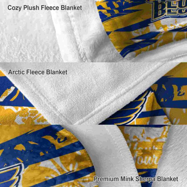 custom st louis blues floral stripes blue white blanket premium grade
