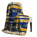custom st louis blues floral stripes blue white blanket top rated