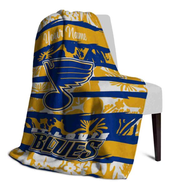 custom st louis blues floral stripes blue white blanket top rated