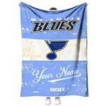 custom st louis blues grunge texture blue white blanket best selling