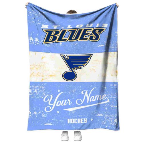 custom st louis blues grunge texture blue white blanket best selling