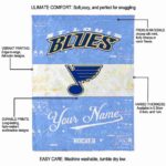custom st louis blues grunge texture blue white blanket best selling