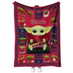 custom st louis cardinals baby yoda red blanket best selling