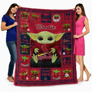 custom st louis cardinals baby yoda red blanket fashion forward