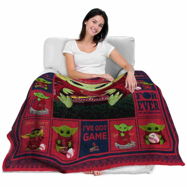 custom st louis cardinals baby yoda red blanket latest model