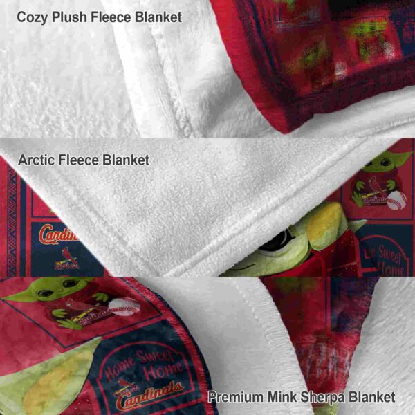custom st louis cardinals baby yoda red blanket premium grade