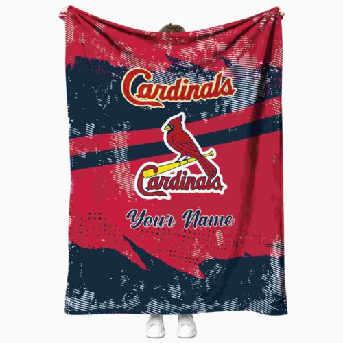 custom st louis cardinals grunge streaks red blanket best selling