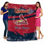 custom st louis cardinals grunge streaks red blanket fashion forward