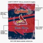 custom st louis cardinals grunge streaks red blanket new arrival