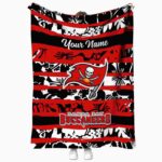 custom tampa bay buccaneers floral stripes red white blanket best selling