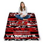 custom tampa bay buccaneers floral stripes red white blanket best selling