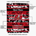custom tampa bay buccaneers floral stripes red white blanket best selling