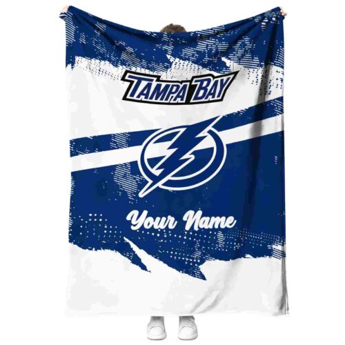 custom tampa bay lightning grunge streaks blue blanket best selling
