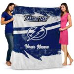 custom tampa bay lightning grunge streaks blue blanket best selling