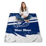 custom tampa bay lightning grunge streaks blue blanket best selling