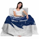 custom tampa bay lightning grunge streaks blue blanket best selling