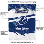 custom tampa bay lightning grunge streaks blue blanket best selling
