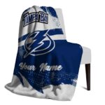 custom tampa bay lightning grunge streaks blue blanket best selling