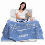 custom tampa bay lightning grunge texture blue white blanket latest model