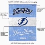 custom tampa bay lightning grunge texture blue white blanket new arrival