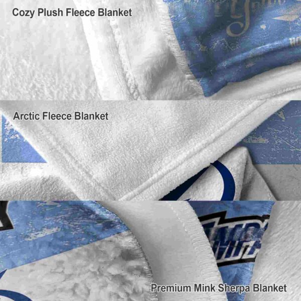 custom tampa bay lightning grunge texture blue white blanket premium grade
